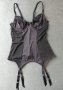 Petite Fleur 75В/C луксозен черен корсет с пришити/вградени жартиери, снимка 12