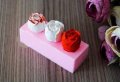 3D 3 пъпки пъпка роза розички затвоени силиконов молд форма фондан шоколад гипс декор