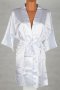 Бял комплект от халат и долнище на пижама марка Dkaren , снимка 5