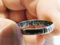 стар Мъжки сребърен пръстен, Стариннен сребърен пръстен с думи към Исус в надпис " kypie ihcoy , снимка 5