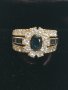 Продавам златен пръстен със сапфири и диаманти, снимка 1 - Пръстени - 28929359