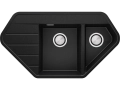 Черна ъглова кухненска гранитна мивка Копенхаген 900 Corner 900x500 мм, снимка 6