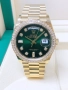 Rolex Day Date President Gold Green Diamond Bezel, снимка 6