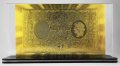 Златна банкнота 1000 Италиански лири в прозрачна стойка - Реплика, снимка 2