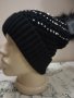 Дамска плетена шапка с подгъв Черна, снимка 4