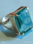Красив стилен сребърен пръстен с Аквамарин подходящ аксесоар за ежедневието 26531, снимка 7
