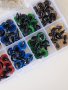 Кутии 100бр  цветни очички на винт  за плетени играчки,  амигуруми , снимка 3