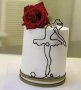  Абстрактна балерина контур черен топер украса декор торта, снимка 1