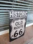 Метална табела Historic Old Route 66 Историческата магистрала дупки куршуми, снимка 2