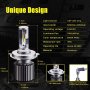 Комплект LED Лед Диодни Крушки за фар F32 Mini Automat, H4 H/L 50W - 10800Lm 6000K Cool White, снимка 6