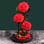 3 броя Луксозна вечна роза в стъкленица Beauty Roses, Червен, снимка 7