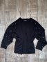 Черна блуза лек тънък пуловер овърсайз  широк прилеп перли  Zara , снимка 4