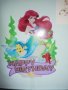 Малката Русалка Ариел и приятели Happy Birthday твърд Акрил топер за торта украса рожден ден парти, снимка 2