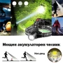 Акумулаторен мощен LED фенер челник за глава далекобоен тактически къмпинг лов риболов каска палатка, снимка 1