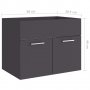 Долен шкаф за мивка, сив, 60x38,5x46 см, ПДЧ, снимка 8
