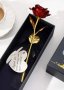 Подарък златна роза в кутия с пожелание Golden Rose, снимка 2