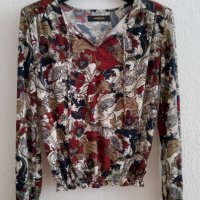 Блуза с дълги ръкави в бежово,бордо и тъмносиньо, снимка 2 - Блузи с дълъг ръкав и пуловери - 37967196