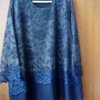 Официална тъмносиня блуза, голям размер, снимка 3 - Блузи с дълъг ръкав и пуловери - 37418811