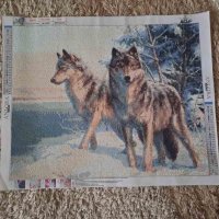 Диамантен гоблен "Вълци", снимка 1 - Гоблени - 43727841
