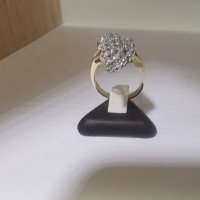 Златен пръстен с диаманти , снимка 5 - Пръстени - 28955934