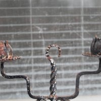 Свещник ковано желязо, снимка 4 - Антикварни и старинни предмети - 34910730