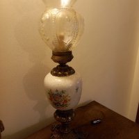 ретро бронзова настолна лампа , снимка 4 - Настолни лампи - 43861636