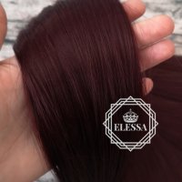 Натурални Екстеншъни Комплект от 200 грама Коса / 60 см, Цвят- №99 Тъмно Червен код С262, снимка 5 - Аксесоари за коса - 26748709
