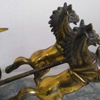 Голяма статуя на гладиатор в колесница с коне, снимка 5 - Антикварни и старинни предмети - 43830344