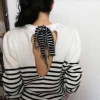 Атрактивен и интересен дамски пуловер, снимка 4 - Блузи с дълъг ръкав и пуловери - 27859497