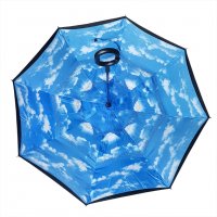 2190 Обърнат чадър двупластов противоветрен чадър с обратно затваряне и отваряне, снимка 3 - Други - 32940413