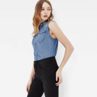 Нова! G-Star Raw Tacoma Straight Sleeveless Shirt WMN S/LESS Дамска Дънкова Риза без Ръкав Размер S, снимка 8 - Ризи - 37822977