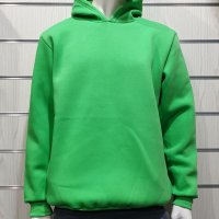 Нов мъжки зелен суичър с качулка и джобчета, снимка 6 - Суичъри - 34734168