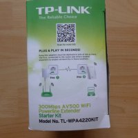 TP-Link TL-WPA4220 KIT,  Powerline интернет по домашната електрическа мрежа,адаптер в отлично състоя, снимка 3 - Мрежови адаптери - 38273319