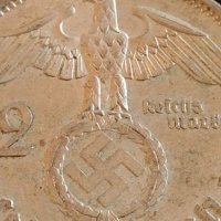 Сребърна монета 2 райхсмарки 1939г. Нацистка Германия Трети Райх с СХВАСТИКА за КОЛЕКЦИЯ 42063, снимка 9 - Нумизматика и бонистика - 43798602
