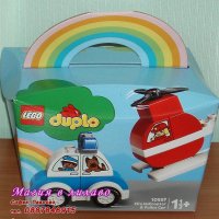 Продавам лего LEGO DUPLO 10957 - Пожарникарски хеликоптер и полицейска кола, снимка 1 - Образователни игри - 35565256
