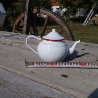 Стар емайлиран чайник #11, снимка 3 - Антикварни и старинни предмети - 26843513