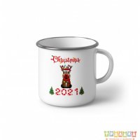 Коледно канче Елен с маска Christmas 2021, снимка 1 - Други - 34891176