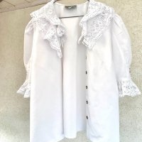 Ексклузивна риза(блуза),лен,кроше., снимка 6 - Ризи - 33201829