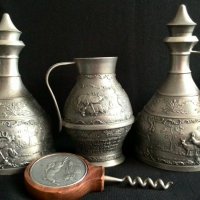 немски чаши и кани с ловни мотиви от Zinn/калай, снимка 6 - Антикварни и старинни предмети - 37303938