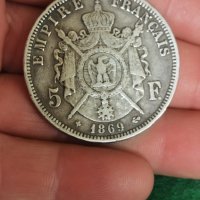 5 франка Наполеон III  Сребро , снимка 1 - Нумизматика и бонистика - 40844891