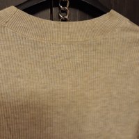 Плетена сива блузка с дълги ръкави, мека, комфортна, вертикален рипс, предаващ елегантност, открито , снимка 8 - Блузи с дълъг ръкав и пуловери - 37455382