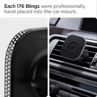 Spigen OneTap Bling MagSafe стойка за кола/Ръчно поставени 176 Bling кристали/iPhone 15-12 Pro Max, снимка 17 - Аксесоари за Apple - 43330792