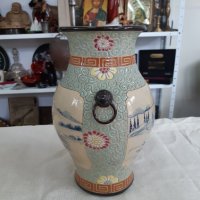 Винтидж емайлирана виетнамска ваза. , снимка 4 - Антикварни и старинни предмети - 32436586