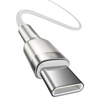 Кабел BASEUS Type-C към Type-C, 5A, 100W, 2m, Fast charge – бял, снимка 3 - USB кабели - 32942191