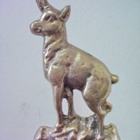 Стара бронзова статуетка с коза, снимка 2 - Антикварни и старинни предмети - 28098115