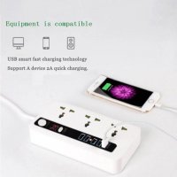 Разклонител 3 гнезда + 5 USB HUB + таймер, снимка 3 - Други стоки за дома - 38097056