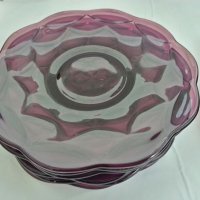 Стъклени чинии цветно лилаво стъкло, снимка 13 - Антикварни и старинни предмети - 27012145
