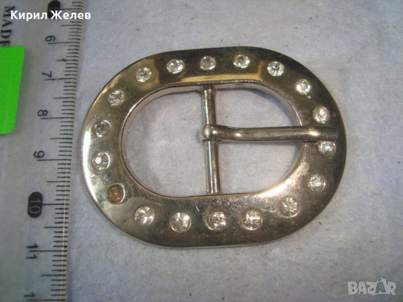 СТИЛНА СРЕБРИСТА с ИНКРУСТИРАНИ ФАСЕТИРАНИ КРИСТАЛИ МОДНА АРТ ТОКА за ДАМСКИ КОЛАН 31139, снимка 1