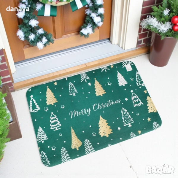 6130 Гумена коледна постелка за входна врата, 61x40cm, снимка 1