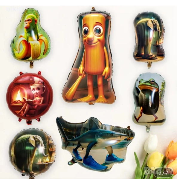 Различни ITALIAN BRAINROT фолио фолиев балон хелий или въздух, снимка 1